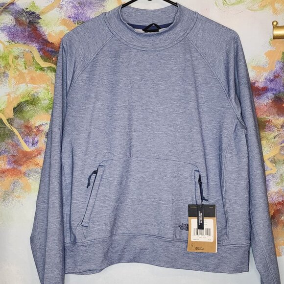 The North Face Relaxed Fit Blue Heather Women's Sweatshirt - Picture 4 of 7